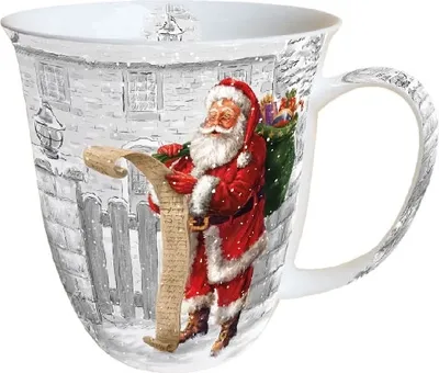 Produktbild von A - Weihnachten - Becher - Mug 0.4 L - Fine Bone China - Format: Ø 10 cm x H 10,5 cm - 1 Becher pro Packung - Wish list