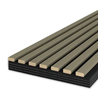 Produktbild von Lamelldekor 30x120 cm - Set 4 Stück (1,44 m²) - MDF-Paneele - Wandverkleidung - Filzunterlage - OLIV REGULAR