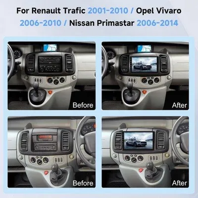 Obrázek produktu pro Autorádio Android s 4G a 128G paměti, určené pro modely vozů z let 2001-2010 / 2006-2010 / 2006-2014, s funkcemi Carplay (bezdrátové připojení), Android Auto, 10palcovým dotykovým displejem, navigací, Bluetooth, DSP a Wi-Fi