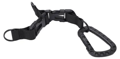 Produktbild von Kunststoff-Karabiner-D-Ring-Schlüsselanhänger, Molle-Gurtband-Ausrüstungsclip für Camping, Wandern, Angeln, Schwarz