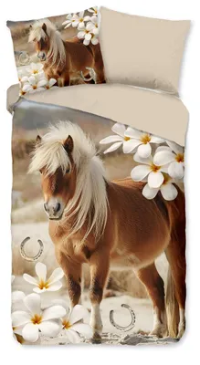 Imagen del producto de Juego de sábanas para cuna "Fabi" - Color marrón - (140x220 cm) - 100% poliéster