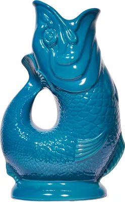 Produktbild von Gluckigluck Wasserkaraffe mit Gluckergeräusch, handgefertigt, ikonisches Design, Farbe:Petrolblau, Fassungsvermögen:1,2 L