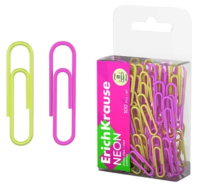 Produktbild von Büroklammern 28mm kratzfrei & rostfrei 100 Stück Neon Gelb / Pink