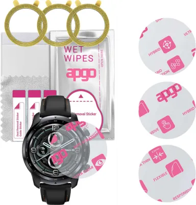 Produktbild von apgo 3 Stück Schutzglas, klar, kompatibel mit Mobvoi TicWatch Pro 3 LTE Smartwatch, Hybrid 8H, Ersatz für Hartglas, Displayschutzglas, Bildschirmschutz, Displayschutz, kratzfest