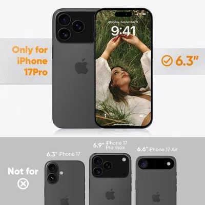 Produktbild von Mobiltelefon-Hülle 4-in-1 – ultradünne Silikonhülle – Kamerabedienelemente – ideal für das iPhone 17 Pro