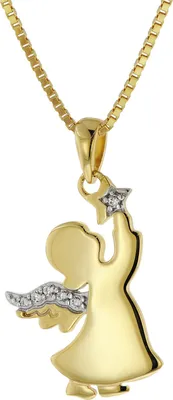 trendor 51372 Engel Anhänger Gold 333 / 8K + goldplattierte Silberkette 1