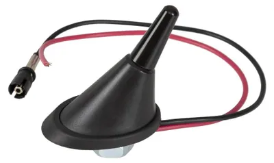 Produktbild von Autoantenne - Kurze Dachantenne - 3 cm - AM/FM-Radio - Antennenfuß - Rotes Stromkabel - 3 Adapterschrauben - Schwarz