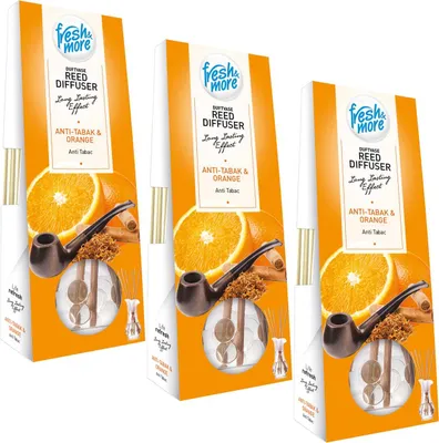 Produktbild von Fresh & More Duftvase Raumduft Diffuser (3er Pack) 35ml - Anti-Tabac Cedar & Orange