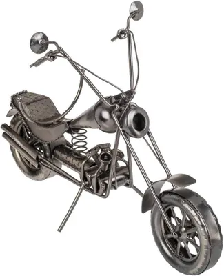 Productafbeelding van Out of the Blue 71/3192 - Flessenhouder van metaal - Motorfiets II - 32 x 22 cm - Ideaal als decoratie en geschenkverpakking