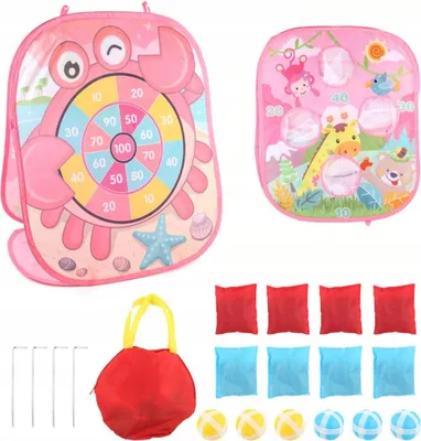 Image de jEU DE FACULTURE PINK 3 en 1 - LANCER DES BILLES DANS UN SAC DANS UNE CIBLE