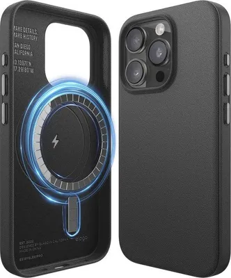 Zdjęcie produktu dla Magnetyczne etui zpoliuretan dla iPhone'a 15 Pro, czarne