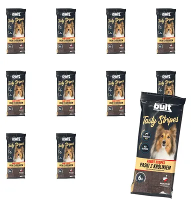 Produktbild von Bult | Fleischstrips für Hunde - Kaninchen - 10x600g - 86% Fleisch - Proteinreich