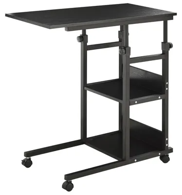 Produktbild von HOMCOM Beistelltisch Couchtisch mit Rollen höhenverstellbar 2 untere Regale