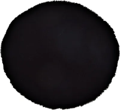 Produktbild von Rundes kurzflor Deko-Fell Sitzkissen 34 cm in schwarz für Stühle