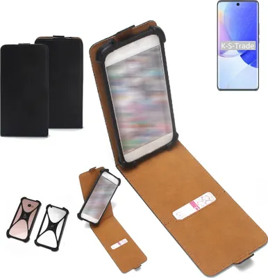 Produktbild von K-S-Trade Handyhülle Schutzhülle kompatibel mit Huawei nova 9 Hülle Case Cover Flip Style Bumper schwarz 1x