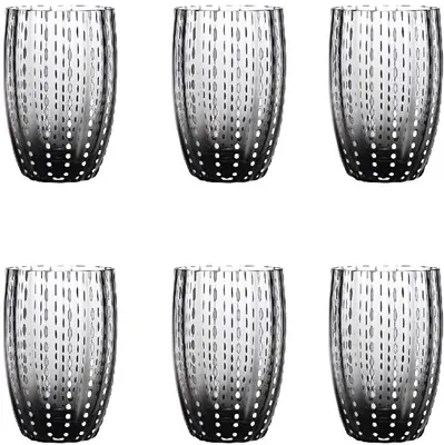 Produktbild von Zafferano Gläser Perle Tumbler Grey 6er Set