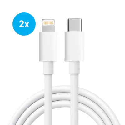 Produktbild von 2x iPhone Lightning Ladekabel 1m – USB-C auf Lightning Ladekabel 20W – Schnellladekabel für iPhone 5 bis 14 Pro Max, iPad, iPod & AirPods