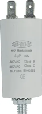 Produktbild von MKP Motorkondensator, Arbeitskondensator Anlaufkondensator Kondensator 450V - Anschluss: Stecker - Wert: 4 µF