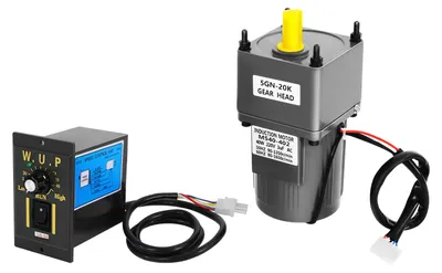 Produktbild von Induktionsgetriebemotor, einstellbare Geschwindigkeit, vielseitige Anwendungen, grau, EU-Stecker
