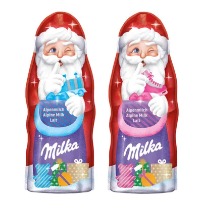 Produktbild von Milka Mein Lieblings Weihnachtsmann Alpenmilch Schokolade sortiert 90g