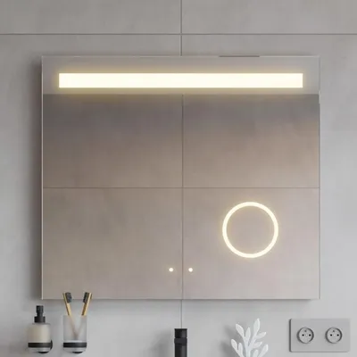 Produktbild von pianura Mia LED Badspiegel 80 x 70 cm mit Spiegelheizung und Beleuchtung