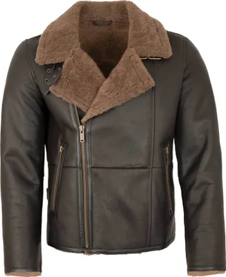Produktbild von Jilani - Herren Lammfelljacke Lederjacke braun : 46
