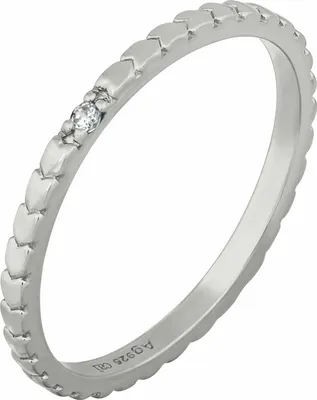 Produktbild von cai Ring 925/- Sterling Silber rhodiniert Herzen Zirkonia Stacking