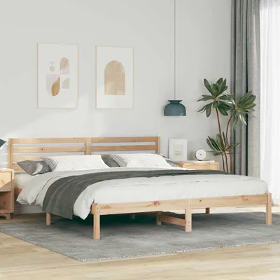 Produktbild von Möbel Bettgestell mit Kopfteil Braun 180 x 200 cm Massivholz Kiefer - Klassische Betten 872278