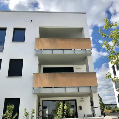 Produktbild von PVC Balkon Sichtschutz 75 x 600 cm Balkonbespannung Windschutz Balkonverkleidung blickdicht: Creme