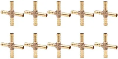 Produktbild von Messing- Kruisslangconnector 10 Stück - Afdichting - Geschikt für 8 mm - Korrosionsbeständig - Slangconnector