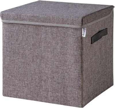 Produktbild von Lifeney Aufbewahrungsbox Kinder mit Deckel I Niedliche Spielzeugkiste I Aufbewahrungsboxen für Kinderzimmer I Faltbox für Spielzeugaufbewahrung I Aufbewahrungskorb Kinder (Grau)