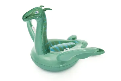 Produktbild von Bestway aufblasbarer Aufsitz-Schwimmer Salamander aus Vinyl, lila und gelb, 191 x 119 cm, für 2 Kinder, mit Sicherheitsventilen, verstärkten Handgriffen und Reparaturflicken