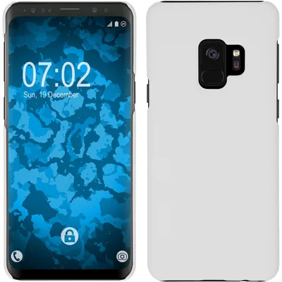 Produktbild von PhoneNatic Case kompatibel mit Samsung Galaxy S9 - Hülle weiß gummiert Hard-case Cover