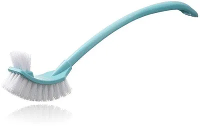 Produktbild von Toiletreinigungsbürste mit langem Griff - Ergonomisches Design - Weiche Bürsten - Tiefreinigung - Badkamerartikel - Schrubber mit gebogenen Borsten - Toilettenreinigungsbürste