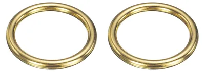 Messing-O-Ringe 2 Stück, 60x46 mm, 7 mm Drahtstärke, Gold