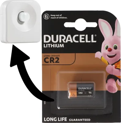 Produktbild von Batterie passend für Osram Lightify Motion Sensor Bewegungsmelder 1x Duracell CR2 Lithium Batterie