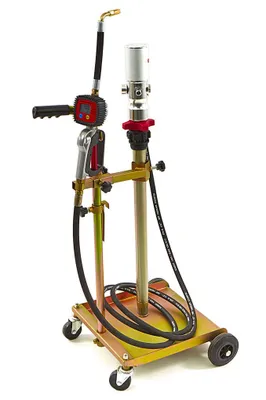 Produktbild von Verrijdbare Oliepomp für Behälter, 50-60 Liter, 18 l/min, 8 bar, 4 m Schlauch, BSP 1/4, SAE 130, für Heizöl
