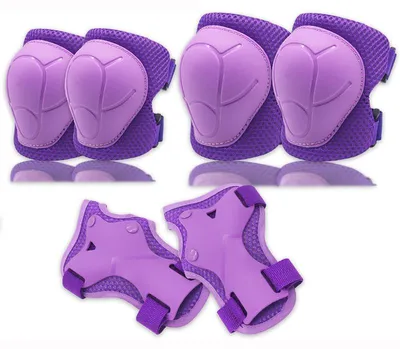 Produktbild von Sechsteiliges Kinder-Rollschuh-Schutzset, bestehend aus Sporthelm, Schutzausrüstung für Skateboards, Knie- und Ellbogenschonern