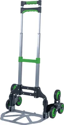 Produktbild von pavo Alu-Treppenkarre klappbar 2 dreiarmige Radsterne silber/schwarz/grün