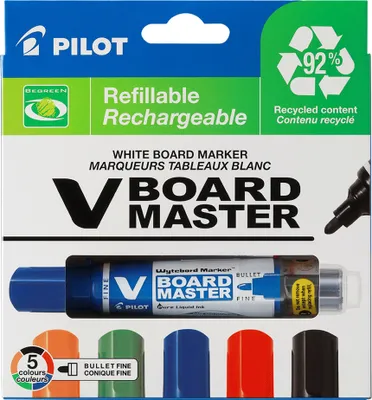 Produktbild von PILOT Whiteboard-Marker V BOARD MASTER Rundspitze 5er Etui