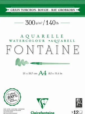 Produktbild von Clairefontaine 5x Aquarellblock 2-seitig geleimt A4 12 Blatt weiß 975949C