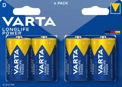 Produktbild von Mono-Batterie VARTA ''Longlife Power'' Alkaline, Typ D, LR20, 1,5V, 4er Pack