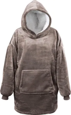 Productafbeelding van Oversized fleece hoodietaupe Unique living
