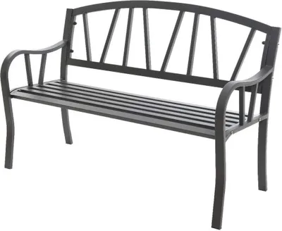 Zdjęcie produktu dla Ławka z oparciem w kolorze antracytowym (123 X 53 X 86 cm)