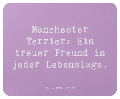 Produktbild von Mr. & Mrs. Panda Mauspad Spruch Manchester Terrier Freundschaft - Lavendeltraum - Geschenk, Haustier, loyaler Hund, laptop mousepad, Hunde, Mouse Pad, sportlicher, pc