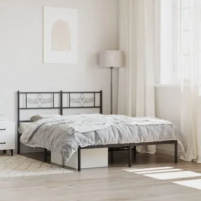 Obrázok produktu pre Maison Exclusive - posteľový rám s čelom z kovu, čierny, 160 x 200 cm
