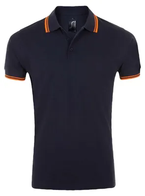 Produktbild von SOLS - "Pasadena" Poloshirt für Herren LT1434 (S) (Dunkelblau/Neon-Orange)