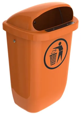 Oranger Outdoor-Mülleimer 50 Liter 31021604