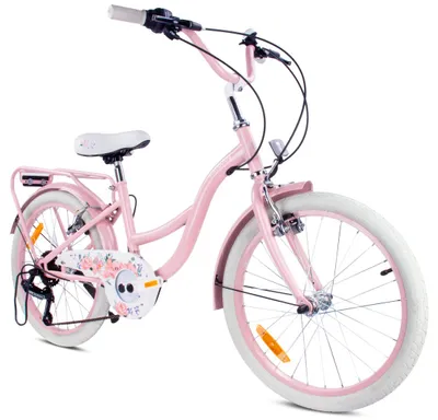Produktbild von Dívčí kolo 20 palců s SHIMANO 6 rychlostí Květinové kolo růžové Sun Baby