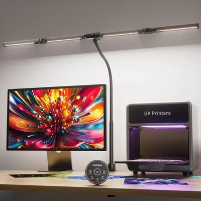 Produktbild von Schreibtischlampe mit 4 Lichtquellen, 24 Watt, 100 cm, Tageslichtlampe, mit Fernbedienung